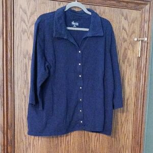 Women's D & Co. Essentials 3/4 Sleeve Snap Closure Top